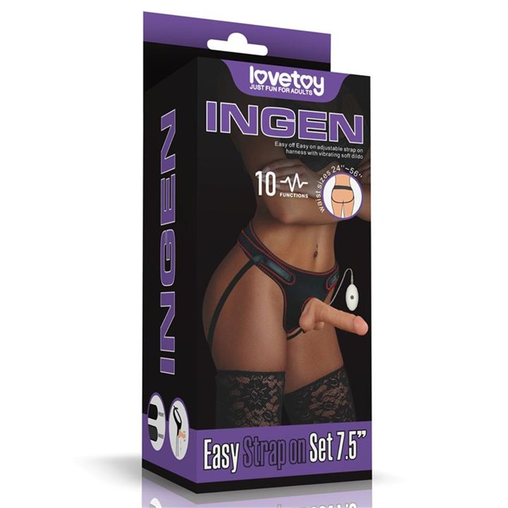 Strap-on with Dildo with Vibrationd and Remote Control 7.5 - LO-LV715117 - Teknashop Ltd