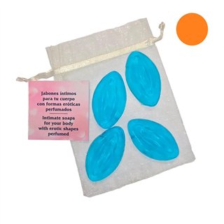 Set of 4 Scented Mini Soaps in the Shape of a Orange Vagina - 8412345052637 - Teknashop Ltd