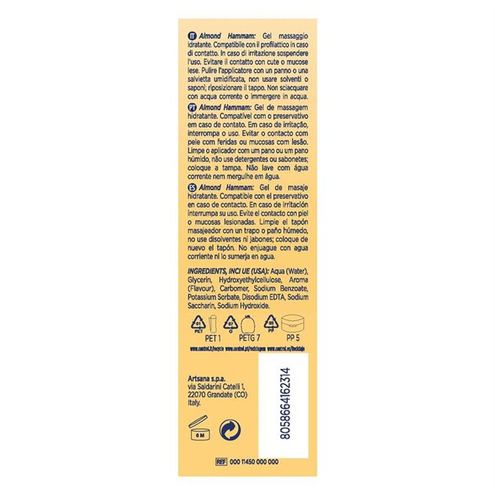 Massage Gel Almond Hammam 200 ml - 8058664162314 - Teknashop Ltd