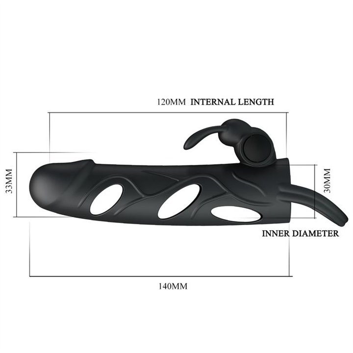 Penis Sleeve with Vibration 5.5 - BI-026216A - Teknashop Ltd