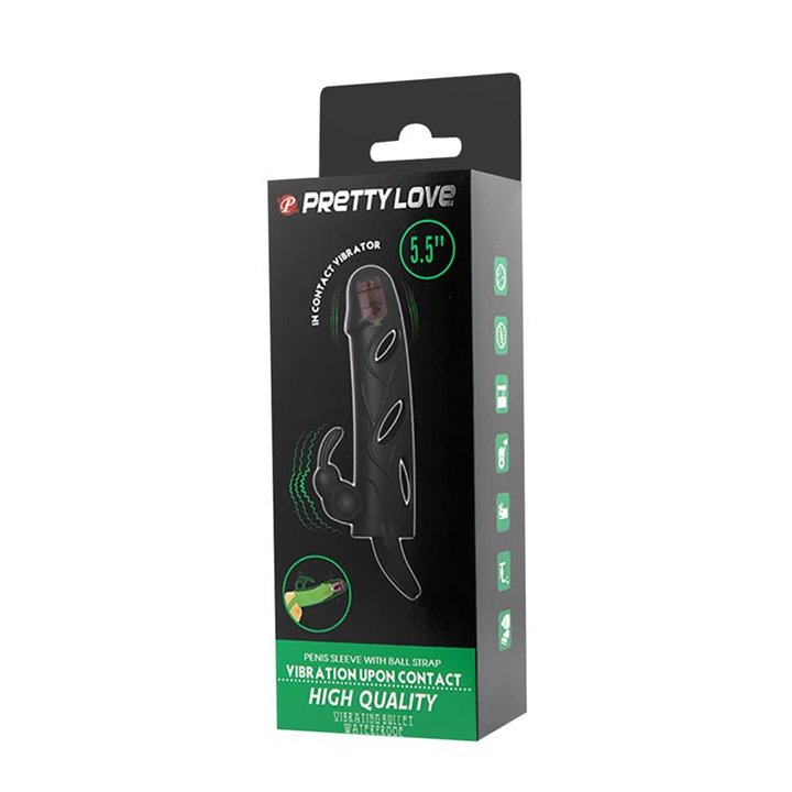 Penis Sleeve with Vibration 5.5 - BI-026216A - Teknashop Ltd