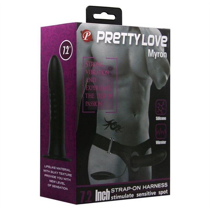 Myron Strap-On with Vibrating Dildo 7.2 - BW-022056 - Teknashop Ltd