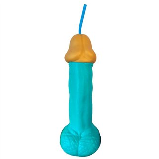 Penis-shaped cup Blue 500 ml - 8412345052323 - Teknashop Ltd