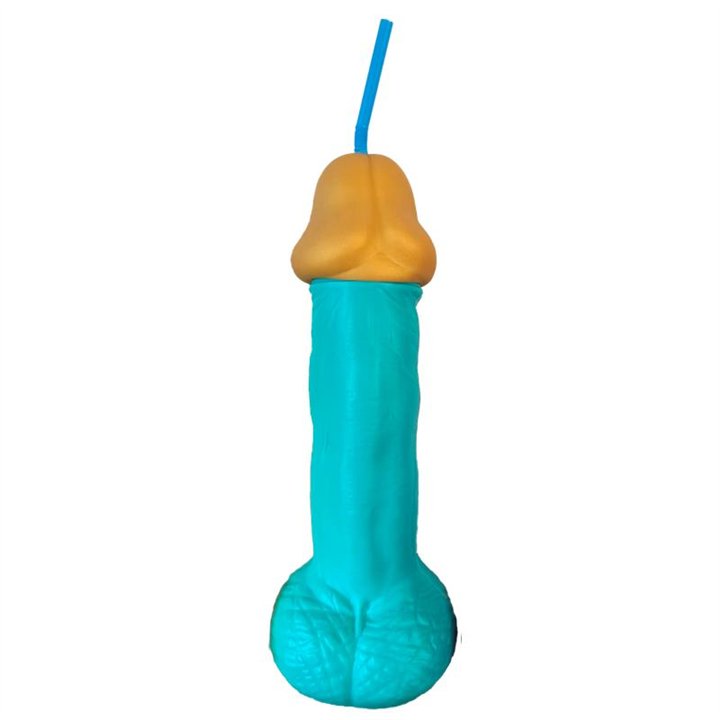Penis-shaped cup Blue 500 ml - 8412345052323 - Teknashop Ltd