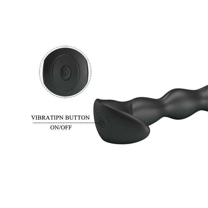 Yale Butt Plug with Vibration Black - BI-040068 - Teknashop Ltd