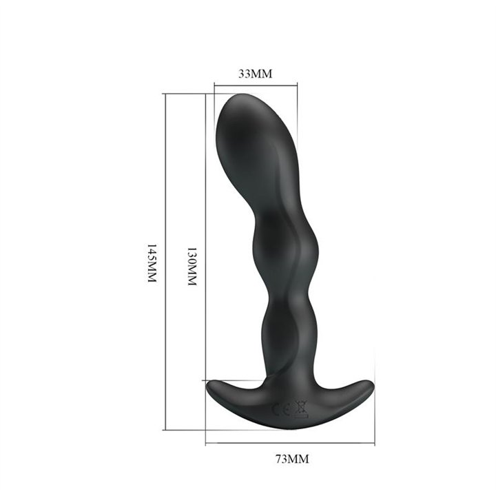 Yale Butt Plug with Vibration Black - BI-040068 - Teknashop Ltd