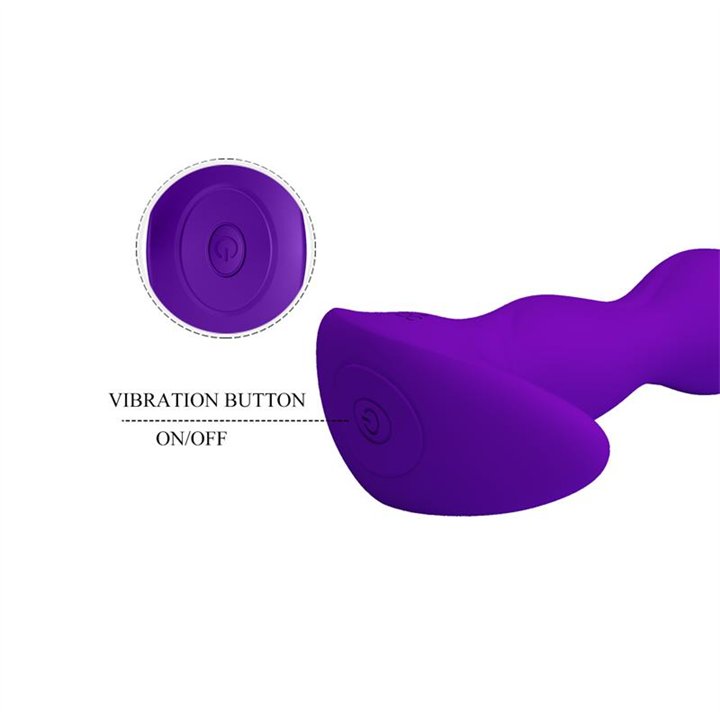 Yale Butt Plug with Vibration Purple - BI-040068-1 - Teknashop Ltd