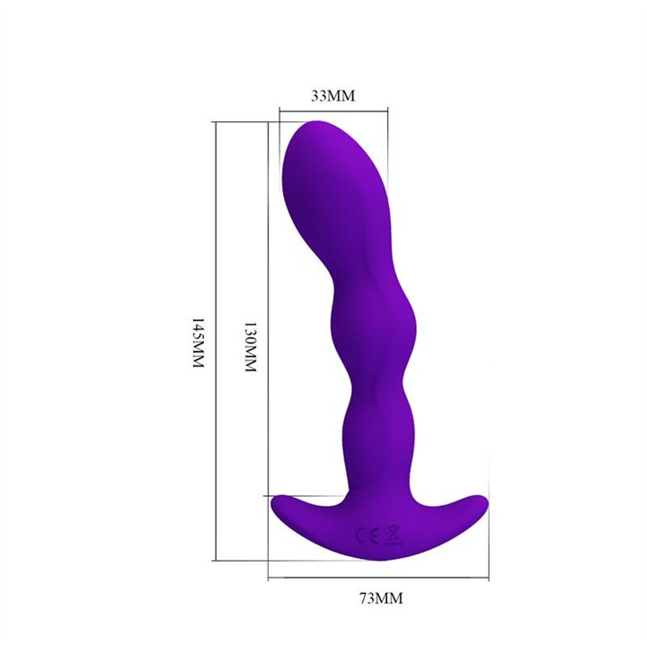 Yale Butt Plug with Vibration Purple - BI-040068-1 - Teknashop Ltd