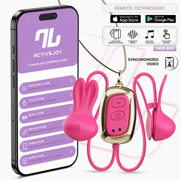 Tickly Nipple Clamps ith Vibration, Remote and Necklace with App - IN-047 - Teknashop Ltd