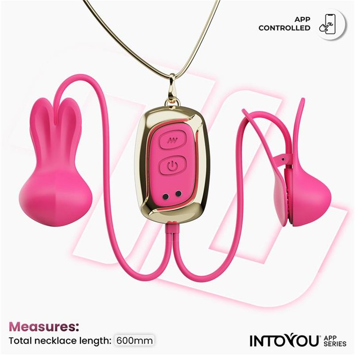 Tickly Nipple Clamps ith Vibration, Remote and Necklace with App - IN-047 - Teknashop Ltd