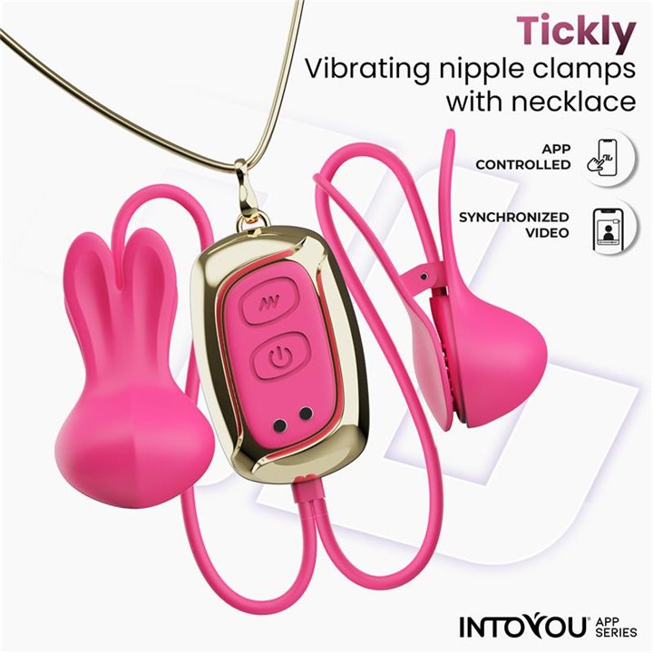 Tickly Nipple Clamps ith Vibration, Remote and Necklace with App - IN-047 - Teknashop Ltd