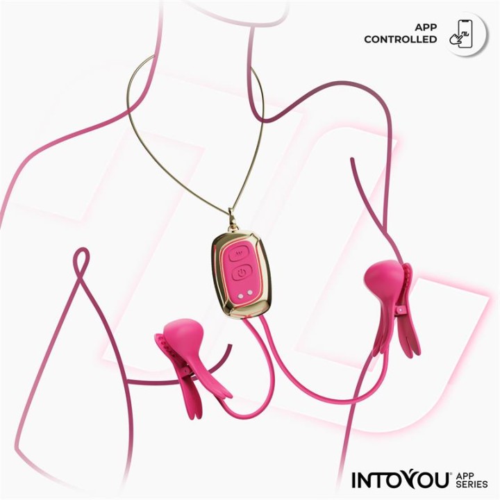 Tickly Nipple Clamps ith Vibration, Remote and Necklace with App - IN-047 - Teknashop Ltd