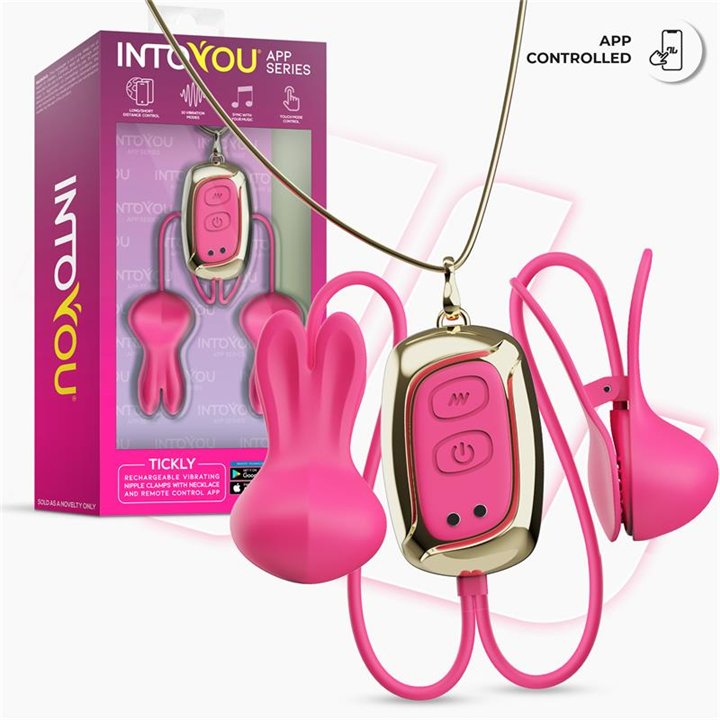 Tickly Nipple Clamps ith Vibration, Remote and Necklace with App - IN-047 - Teknashop Ltd