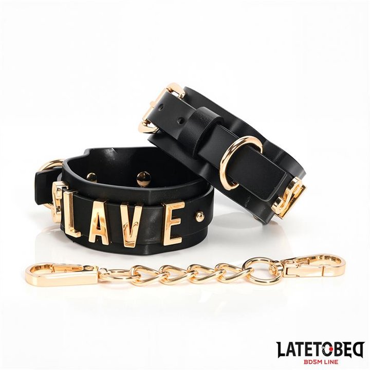 SLAVE Ankle cuff with Golden Chain - 8436615009084 - Teknashop Ltd