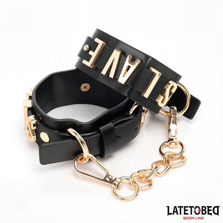 SLAVE Ankle cuff with Golden Chain - 8436615009084 - Teknashop Ltd
