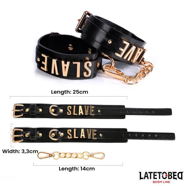 SLAVE Ankle cuff with Golden Chain - 8436615009084 - Teknashop Ltd