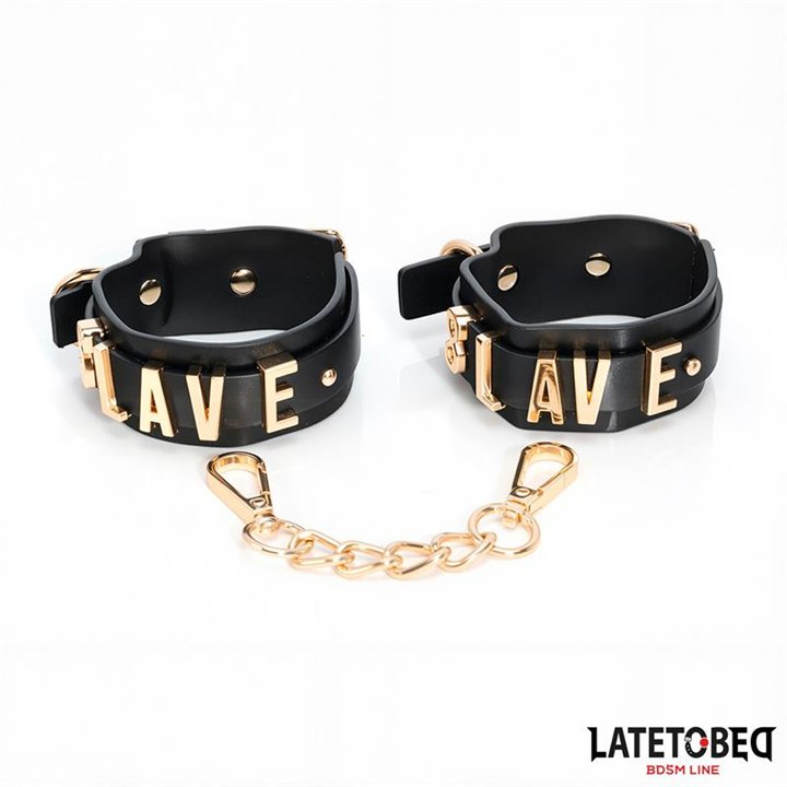 SLAVE Handcuff with Golden Chain - 8436615009077 - Teknashop Ltd