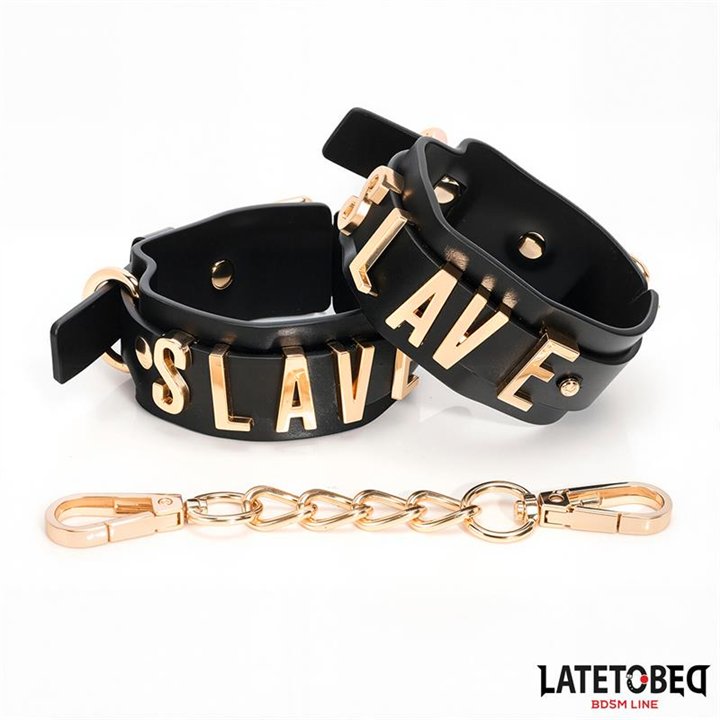 SLAVE Handcuff with Golden Chain - 8436615009077 - Teknashop Ltd