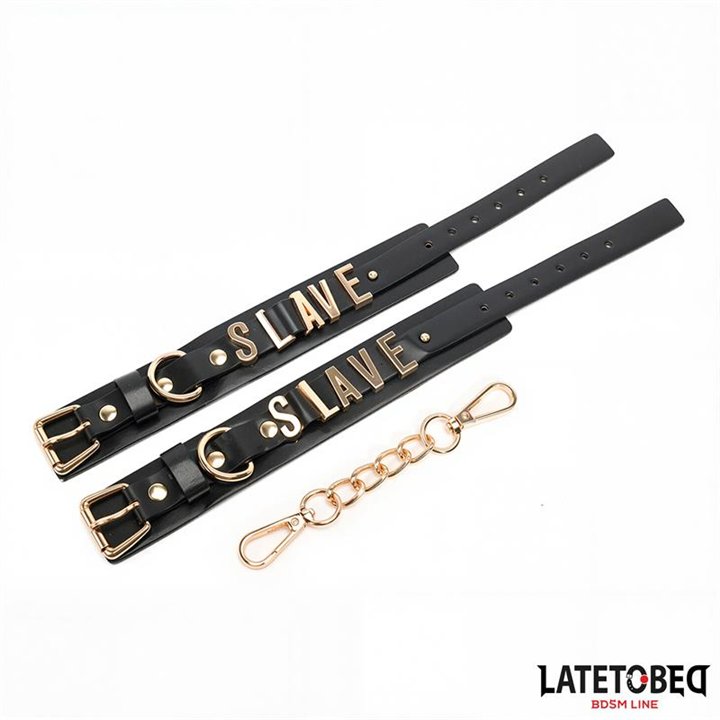 SLAVE Handcuff with Golden Chain - 8436615009077 - Teknashop Ltd