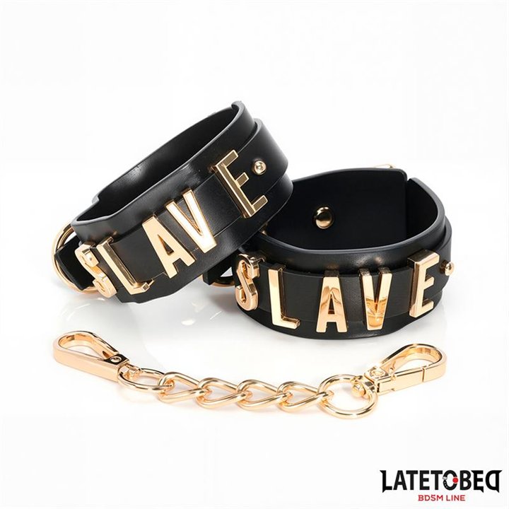 SLAVE Handcuff with Golden Chain - 8436615009077 - Teknashop Ltd