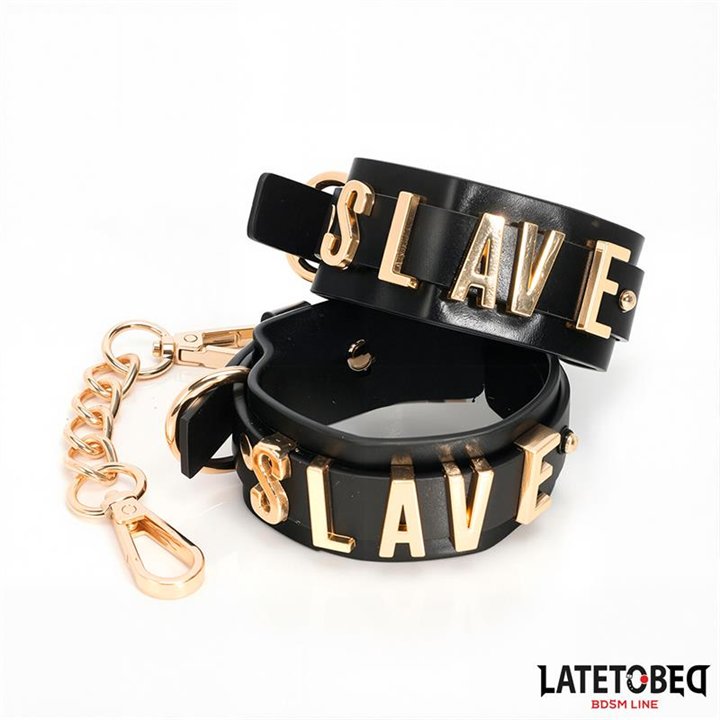 SLAVE Handcuff with Golden Chain - 8436615009077 - Teknashop Ltd