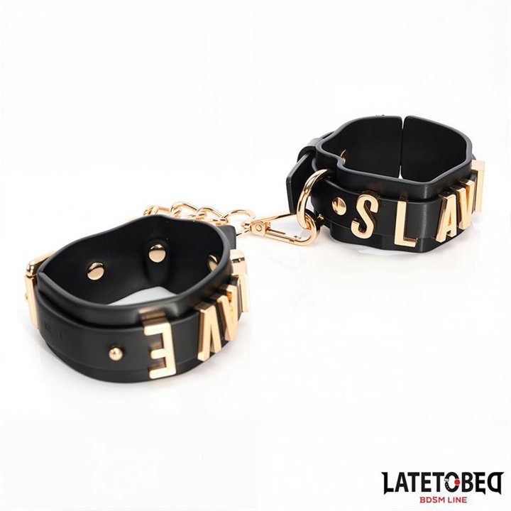 SLAVE Handcuff with Golden Chain - 8436615009077 - Teknashop Ltd