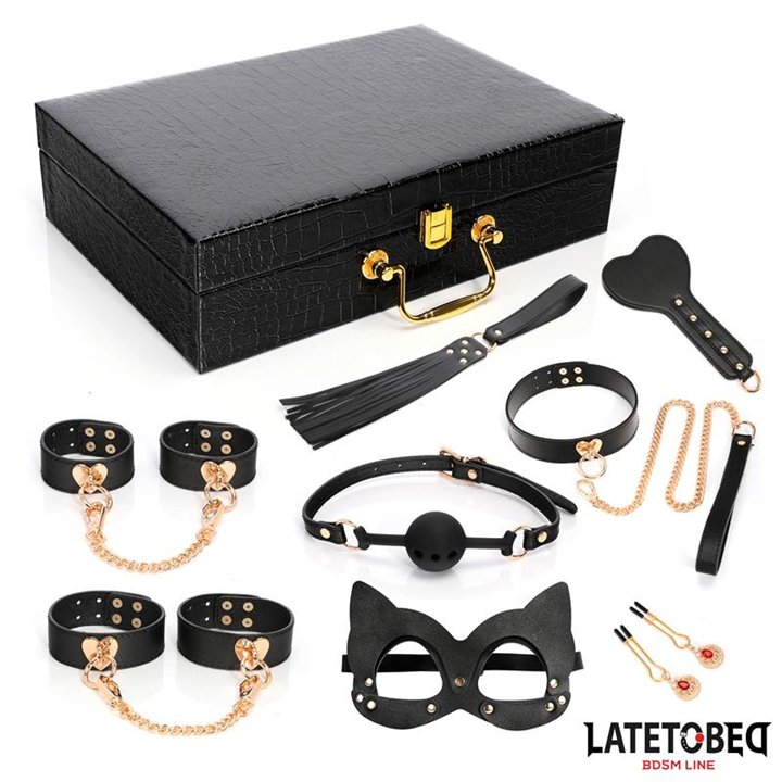 8 Piece Leather Bondage Kit with Storage Case - 8436615009022 - Teknashop Ltd