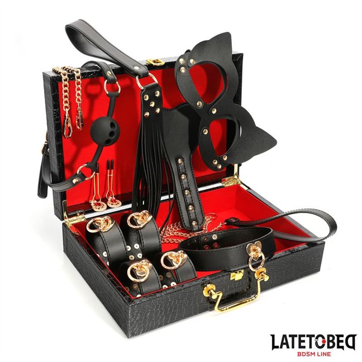 8 Piece Leather Bondage Kit with Storage Case - 8436615009022 - Teknashop Ltd