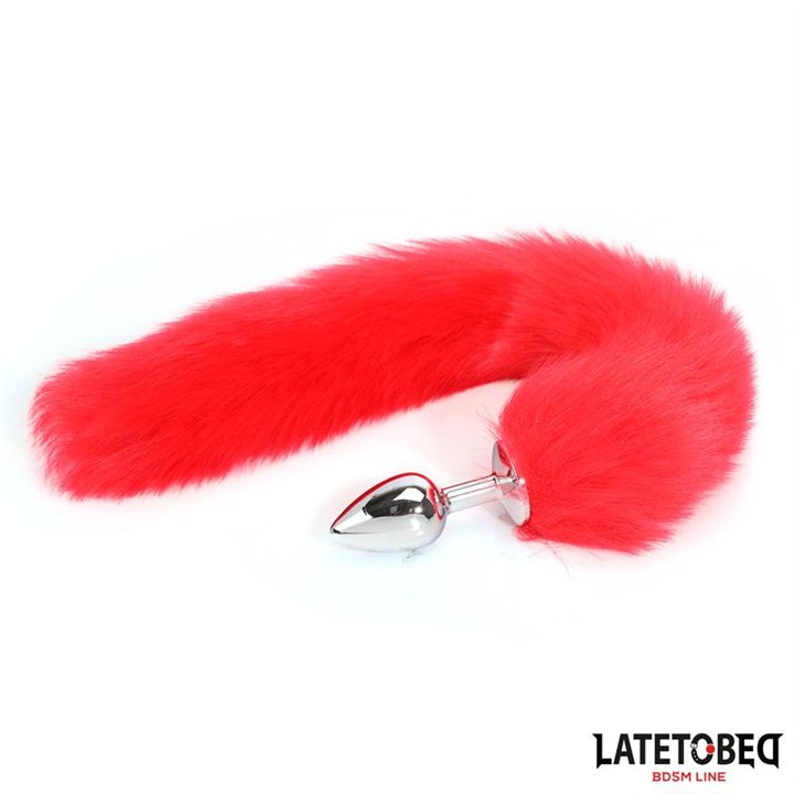 Anal plug with tail Red 40 cm - 8436626090118 - Teknashop Ltd
