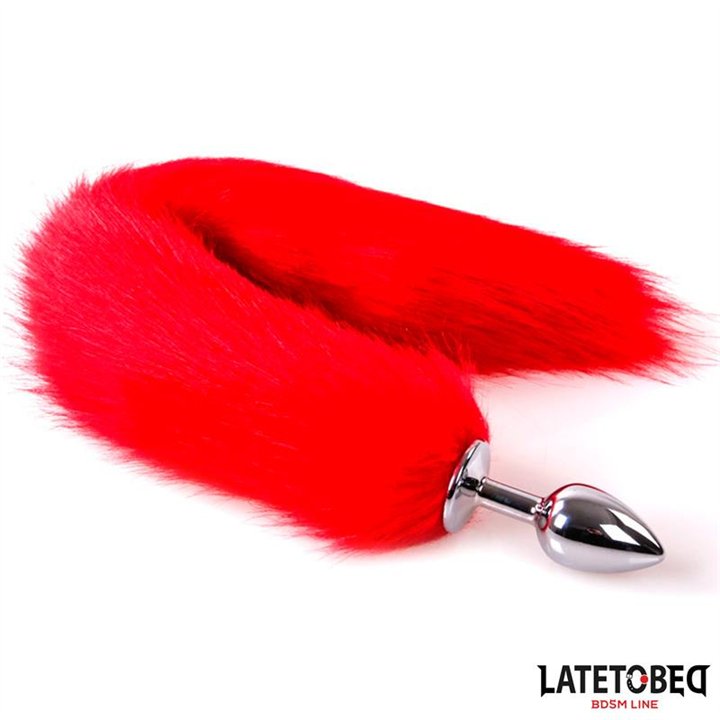 Anal plug with tail Red 40 cm - 8436626090118 - Teknashop Ltd