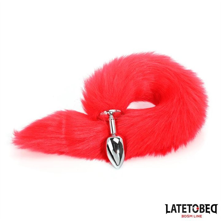 Anal plug with tail Red 40 cm - 8436626090118 - Teknashop Ltd