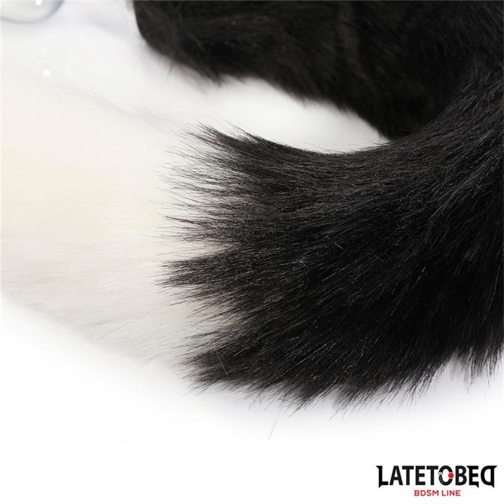 Fox Tail Anal Plug Black and White 40 cm - 8436626090194 - Teknashop Ltd