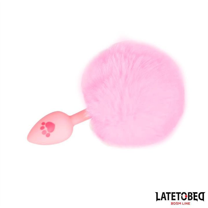 Pink Silicone Anal Plug with Pompon Pink - 8436615009923 - Teknashop Ltd