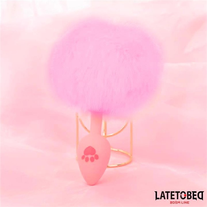 Pink Silicone Anal Plug with Pompon Pink - 8436615009923 - Teknashop Ltd