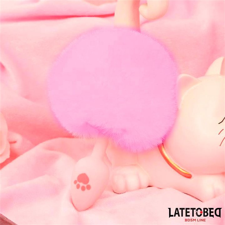 Pink Silicone Anal Plug with Pompon Pink - 8436615009923 - Teknashop Ltd