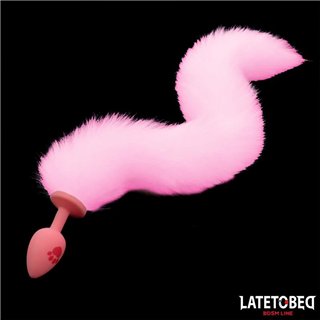 Pink Silicone Fox Tail Anal Plug Pink - 8436615009916 - Teknashop Ltd