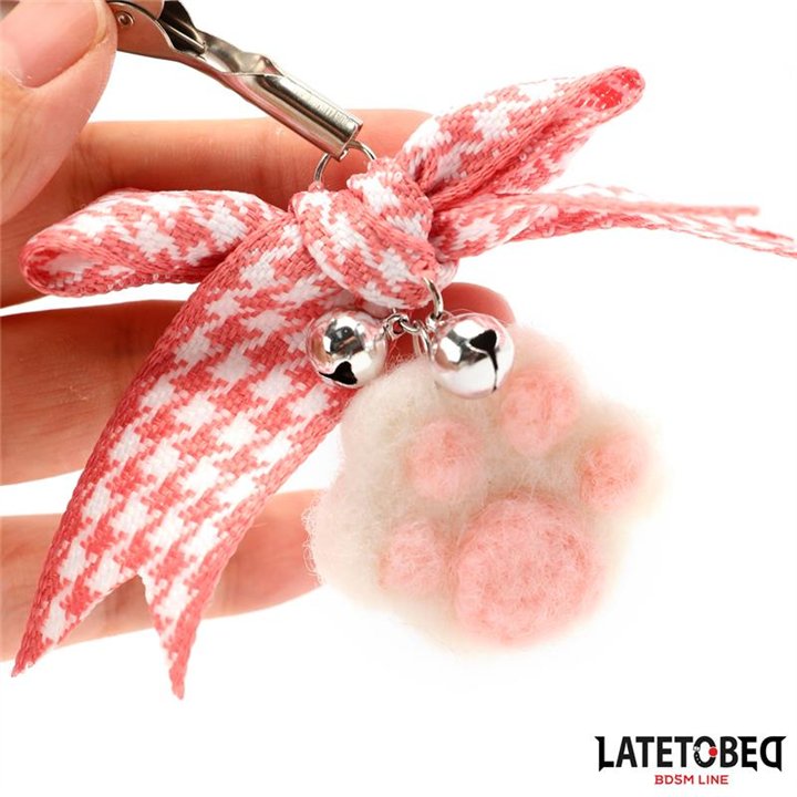 Nipple Clamps with Kitty Paw Pompon - 8436615009909 - Teknashop Ltd