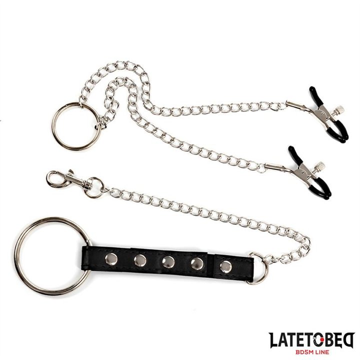 Nipple Clamps With Penis Ring - 8436615009817 - Teknashop Ltd
