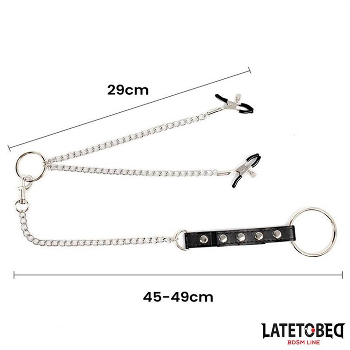 Nipple Clamps With Penis Ring - 8436615009817 - Teknashop Ltd