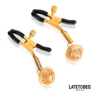 Nipple Clamps with Bell Black and Gold - 8436615009718 - Teknashop Ltd