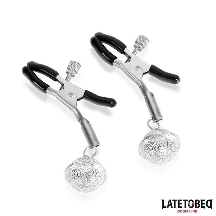 Nipple Clamps with Bell Silver and Black - 8436615009701 - Teknashop Ltd