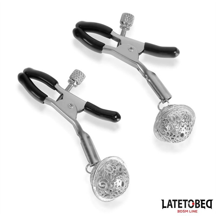Nipple Clamps with Bell Silver and Black - 8436615009701 - Teknashop Ltd