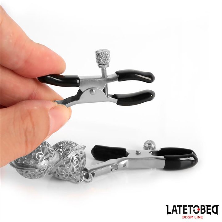 Nipple Clamps with Bell Silver and Black - 8436615009701 - Teknashop Ltd