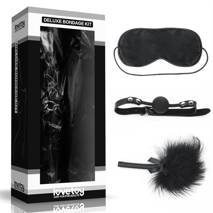 Bondage Kit Deluxe Black - LO-SM1002 - Teknashop Ltd