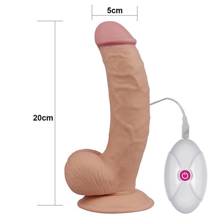 Dildo The Ultra Soft Dude with Vibration 7.5 Flesh - LO-LV1093 - Teknashop Ltd