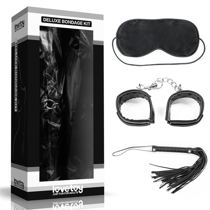 Bondage Kit Deluxe Black - LO-SM1004 - Teknashop Ltd
