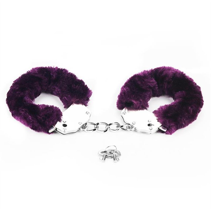 Furry Metal Handcuffs Purple - LO-LV1501-PU - Teknashop Ltd