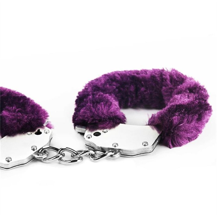 Furry Metal Handcuffs Purple - LO-LV1501-PU - Teknashop Ltd