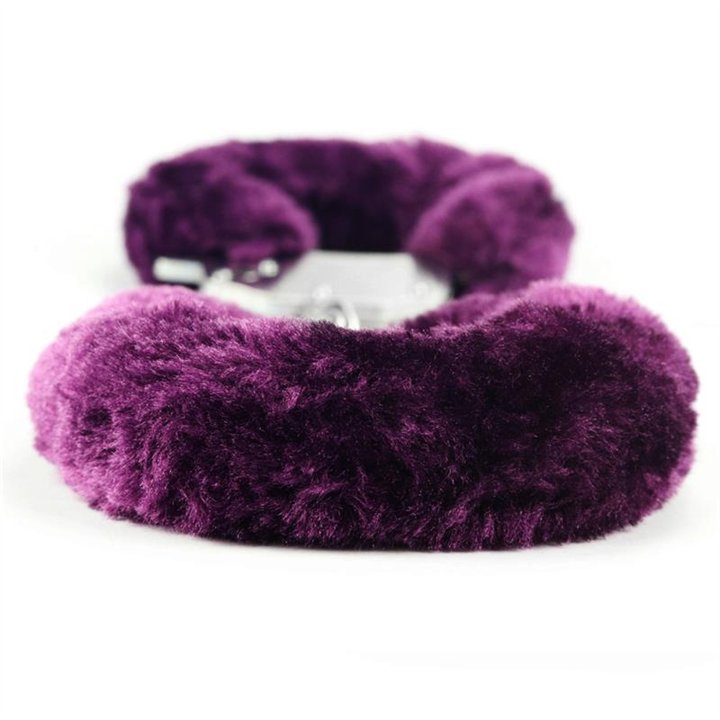 Furry Metal Handcuffs Purple - LO-LV1501-PU - Teknashop Ltd
