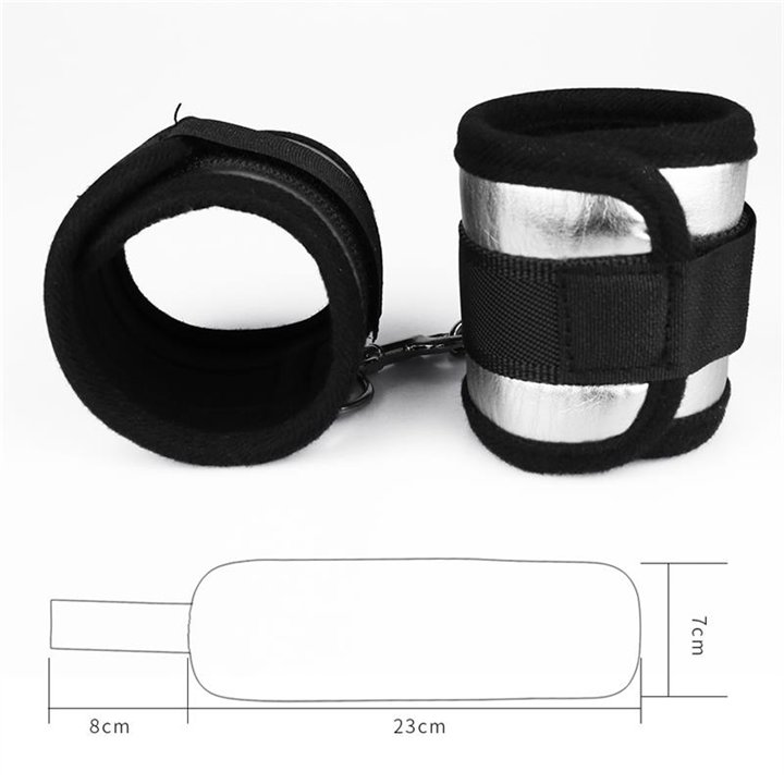 Velcro Handcuffs  Black and Silver - LO-LV1535 - Teknashop Ltd